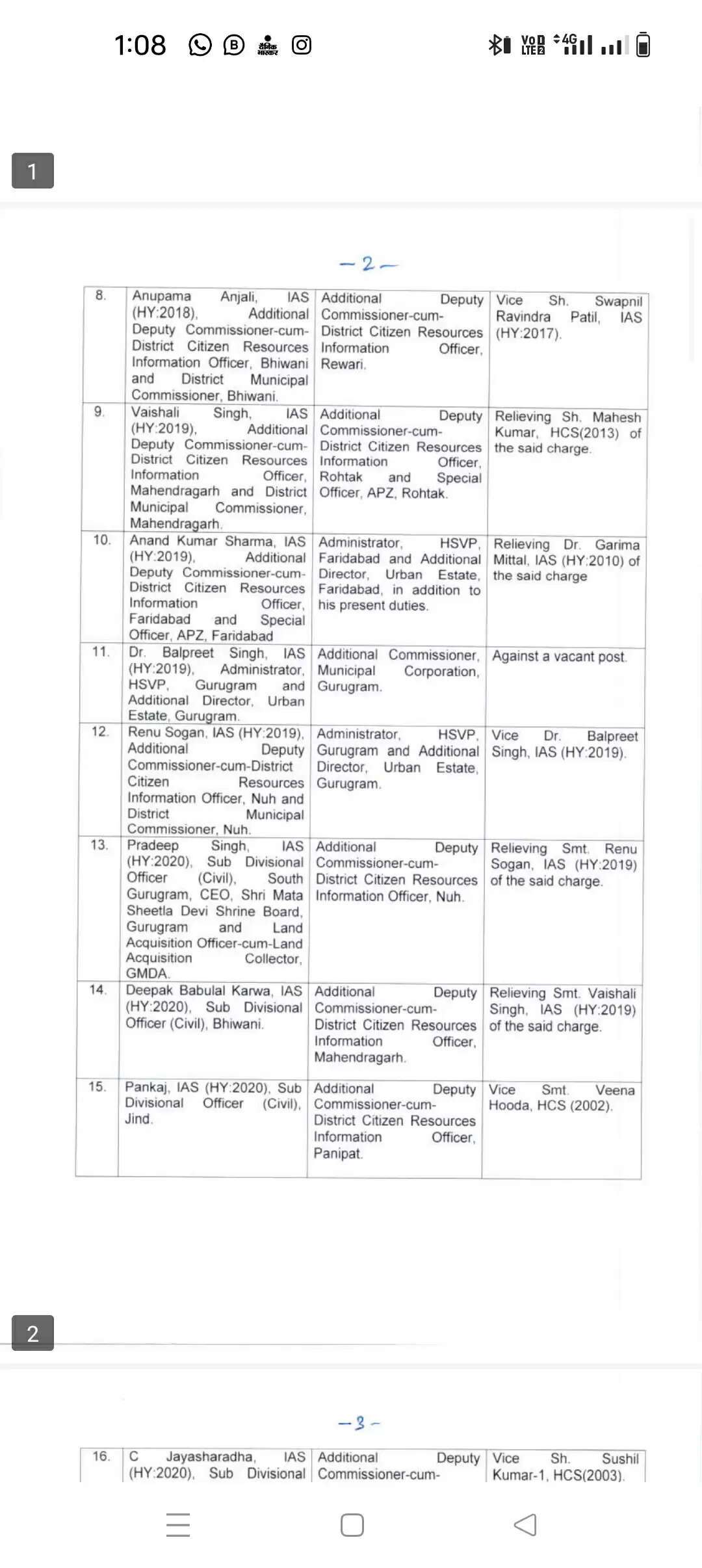 IAS, HCS transfer list : हरियाणा में 116 आईएएस और एचसीएस अधिकारियों के ट्रांसफर, यहां देखें पूरी लिस्ट