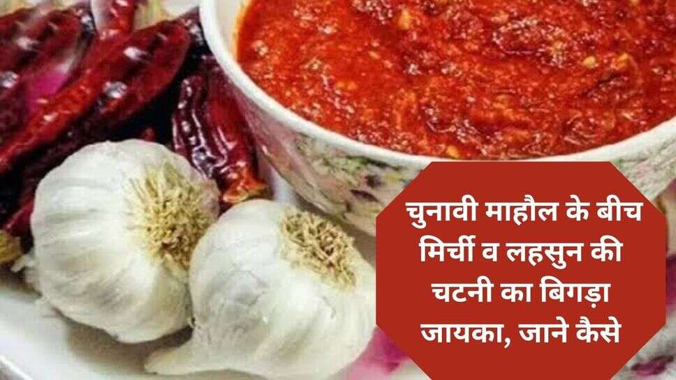 Garlic Price High : चुनावी माहौल के बीच मिर्ची व लहसुन की चटनी का बिगड़ा जायका, जाने कैसे