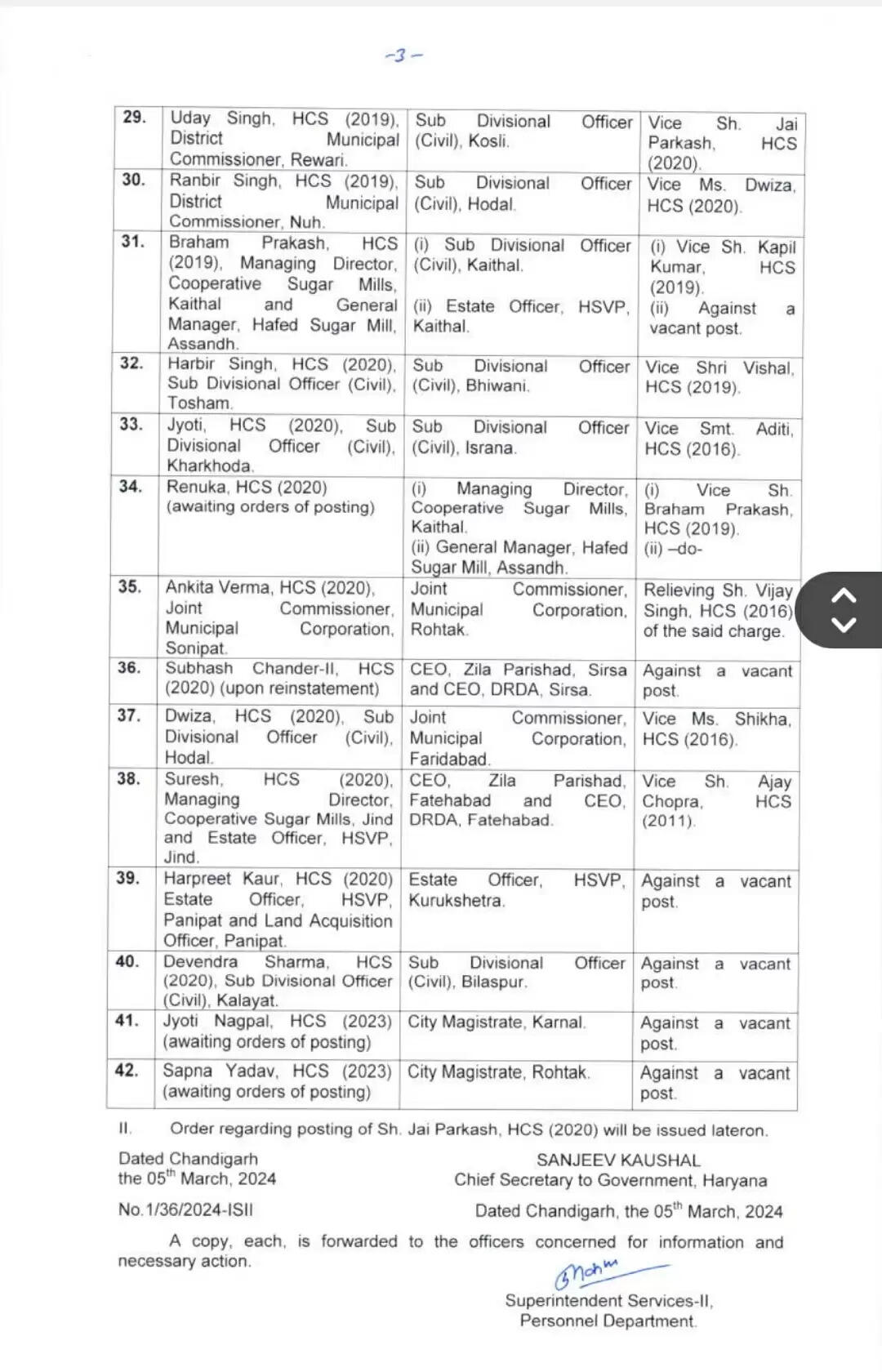 Ias Hcs transfer : आईएएस व एचसीएस में भारी फेरबदल, लिस्ट की जारी