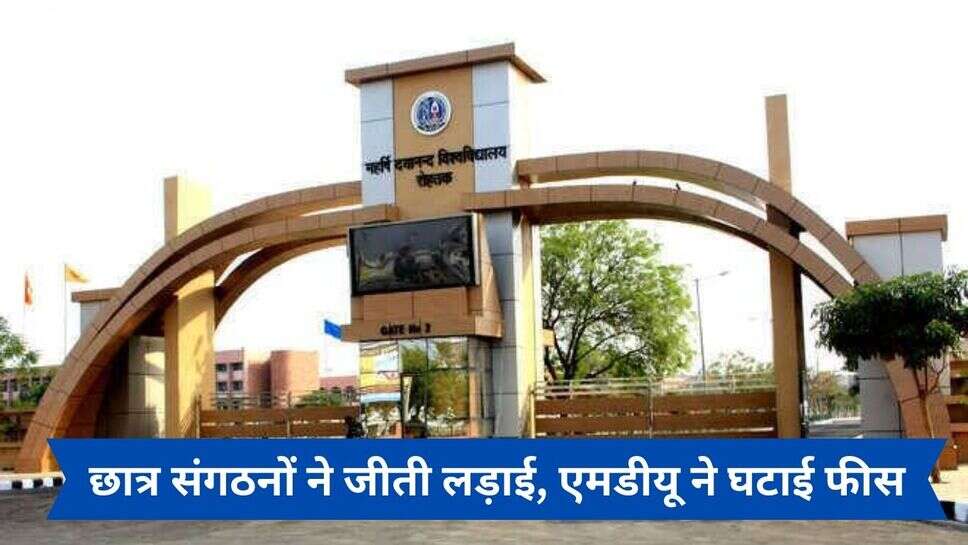 MDU Rohtak reduced Fees : छात्र संगठनों ने जीती लड़ाई, एमडीयू ने घटाई फीस