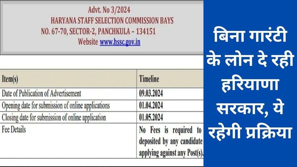 Haryana news : बिना गारंटी के लोन दे रही हरियाणा सरकार, ये रहेगी प्रक्रिया