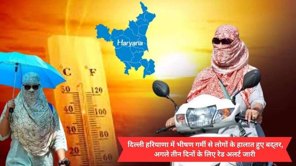 Delhi Summer Weather News : दिल्ली हरियाणा में भीषण गर्मी से लोगों के हालात हुए बद्तर, अगले तीन दिनों के लिए रेड अलर्ट जारी