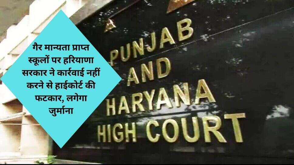 Haryana private school news : गैर मान्यता प्राप्त स्कूलों पर हरियाणा सरकार ने कार्रवाई नहीं करने से हाईकोर्ट की फटकार, लगेगा जुर्माना