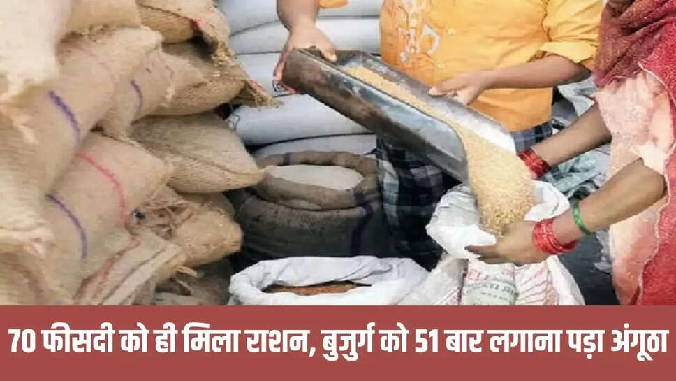 Ration Distribution : 70 फीसदी को ही मिला राशन, बुजुर्ग को 51 बार लगाना पड़ा अंगूठा