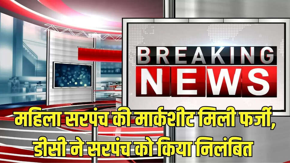 Sarpanch suspended  महिला सरपंच की मार्कशीट मिली फर्जी, डीसी ने सरपंच को किया निलंबित 
