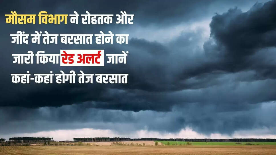 The Meteorological Department has issued a red alert for heavy rains in Rohtak and Jind, know where heavy rains will occur