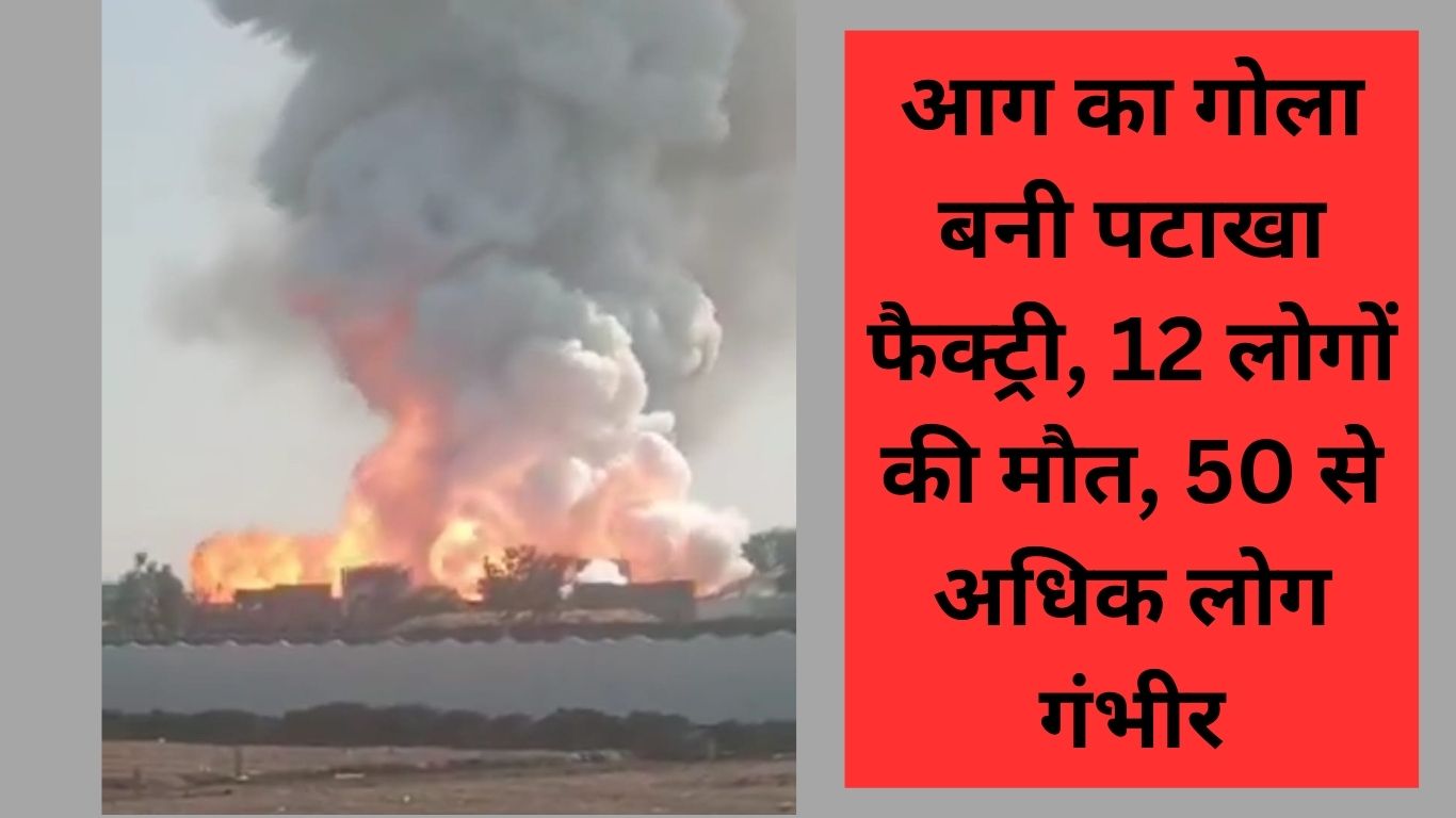 आग का गोला बनी पटाखा फैक्ट्री 12 लोगों की मौत 50 से अधिक लोग गंभीर